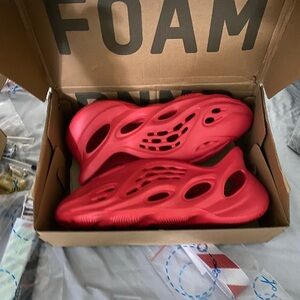 Red Yeezy Foam Runners